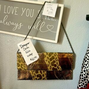 Carlos Falcon Designer Evening Bag Snake Animal Print Fun
